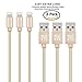 LTI-DIRECT iPhone iPod iPad Charger Cable 3 Pack 6.5ft Certified 8 Pin Nylon Braided Sync Charger Data Transfer For iPhone 7 7S Plus SE 6 6S Plus 5S 5C 5 iPod 5 7 iPad Pro Air (Gold)