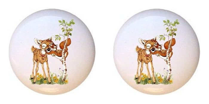 Amazon Com Set Of 2 Knobs Forest Friends Deer Elk Antelope