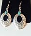 Peony.T Women' Girls' Bohemia Tribal Vintage Dangle Earrings With Turquoise Bead Inlay Nickel Free