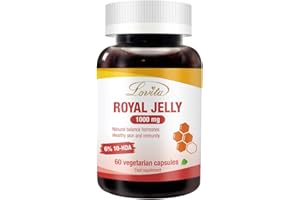Lovita Royal Jelly 1000 mg with 10-HDA, Natural Source of Trace Vitamins & Minerals, Supports Skin Health & Vitality, Vegan-Friendly, 60 Vegetarian Capsules