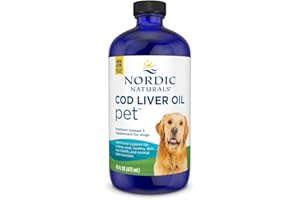 Nordic Naturals Pet Cod Liver Oil, Unflavored - 16 oz - 1048 mg Omega-3 Per Teaspoon - Fish Oil for Dogs with EPA & DHA - Promotes Skin, Coat, & Immune Health
