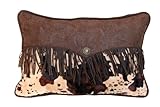 HiEnd Accents Caldwell Western Accent Pillow, Cowhide