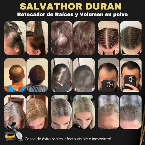 Salvathor Duran Root Retouch Powder – Covers Gray and Roots Retouch Women and Men – Waterproof Hair Concealer and Hair Make-up to Cover Roots, – 4 g (Black)
