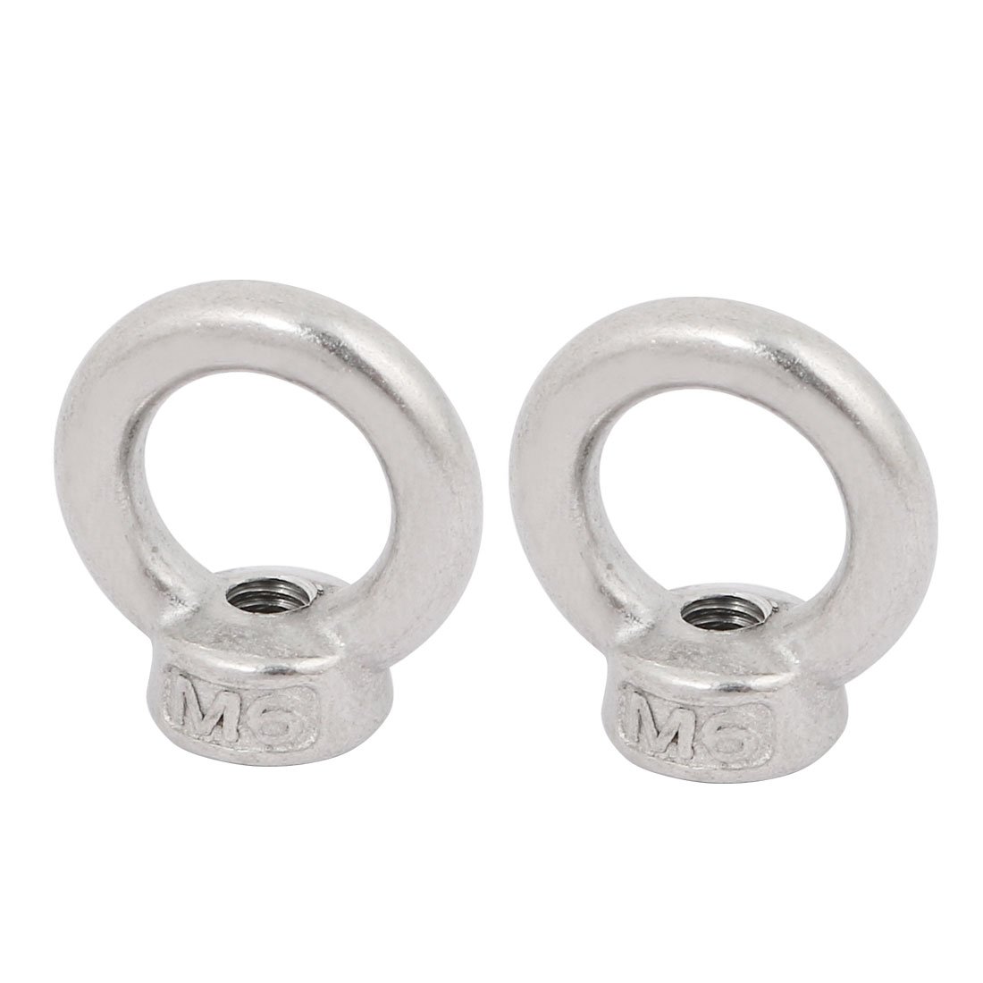 sourcingmap Lifting Eye Nut M6 Female Thread 316 Stainless Steel Round Shape for Rope Fitting Pack of 2
