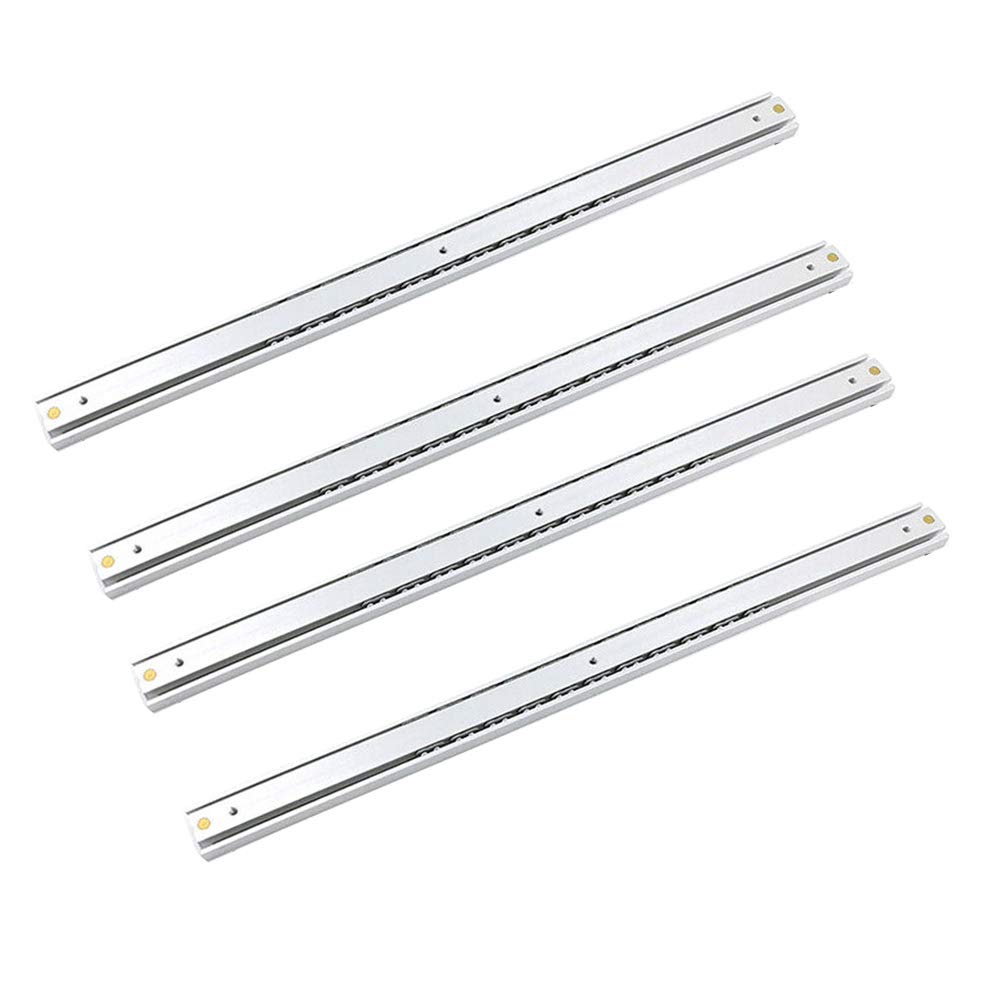 TOOLDO 2 Pairs of Heavy Duty Ball Bearing Drawer Runner Slides Draw Depth for 16mm Full Extension Drawer Runners 16mm Wide x 200mm