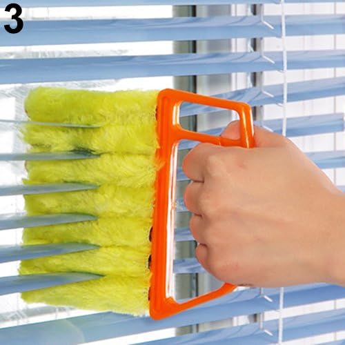 LsgepavilionMicrofibre Venetian Blind Cleaner Window Clean Brush Conditioner Duster Shutter - Orange 13.5cm x 16cm