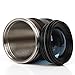 Mango Spot Best Camera Lens Thermos Stainless Steel Cup/ Mug for Coffee or Tea, Black with Clear Glass Lid