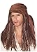 Caribbean Pirate Scarf and Beaded Pirate Wig - Adult Std.
