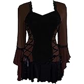 Dare to Wear Bolero Corset Top: Romantic Victorian Gothic Women's Black Lace Steampunk Cosplay Festival Blouse
