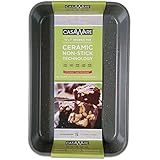 casaWare Toaster Oven Baking Pan 7 x 11-inch Ceramic Coated Non-Stick (Silver Granite)