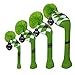 Scott Edward Green Grey White Argyle Golf Club Head Covers, Acrylic Yarn Double-Layers Knitted, with Rotatable Number Tags Set of 4 (Green Grey White Argyle Grey Stripes)