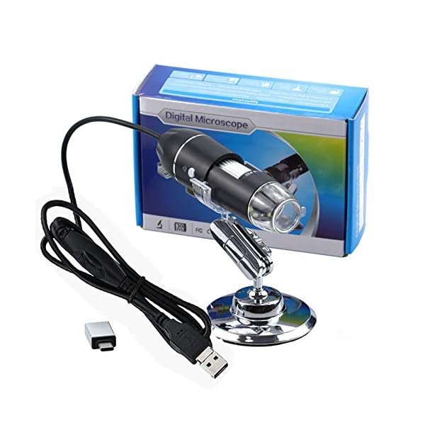 USB Digital Mikroskop,XVZ Handheld 50X bis 1600X Vergrößerung Endoskop,USB Schnittstelle Mikroskop mit Ständer und 8 LED…