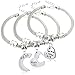 lauhonmin 3pcs Big Sis Middle Sis Little Sis Love Heart Charm Pendant Bracelet Set Family Jewelry Gift for Sister (Style A)
