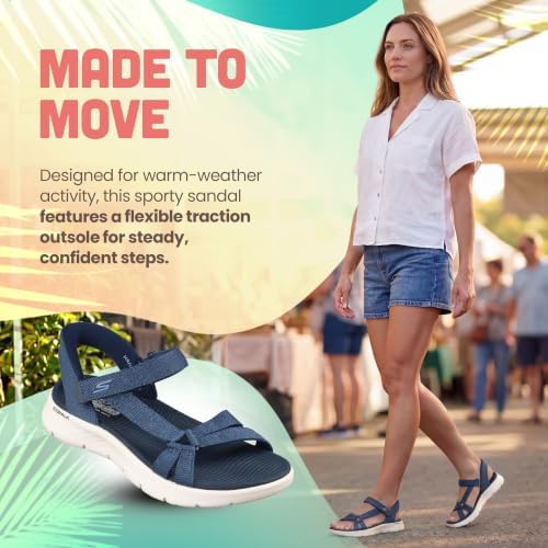 Femme Go Walk Flex Sandal Illuminate Slip-In ENTRAINEUSE, Navy Textile, 37 EU