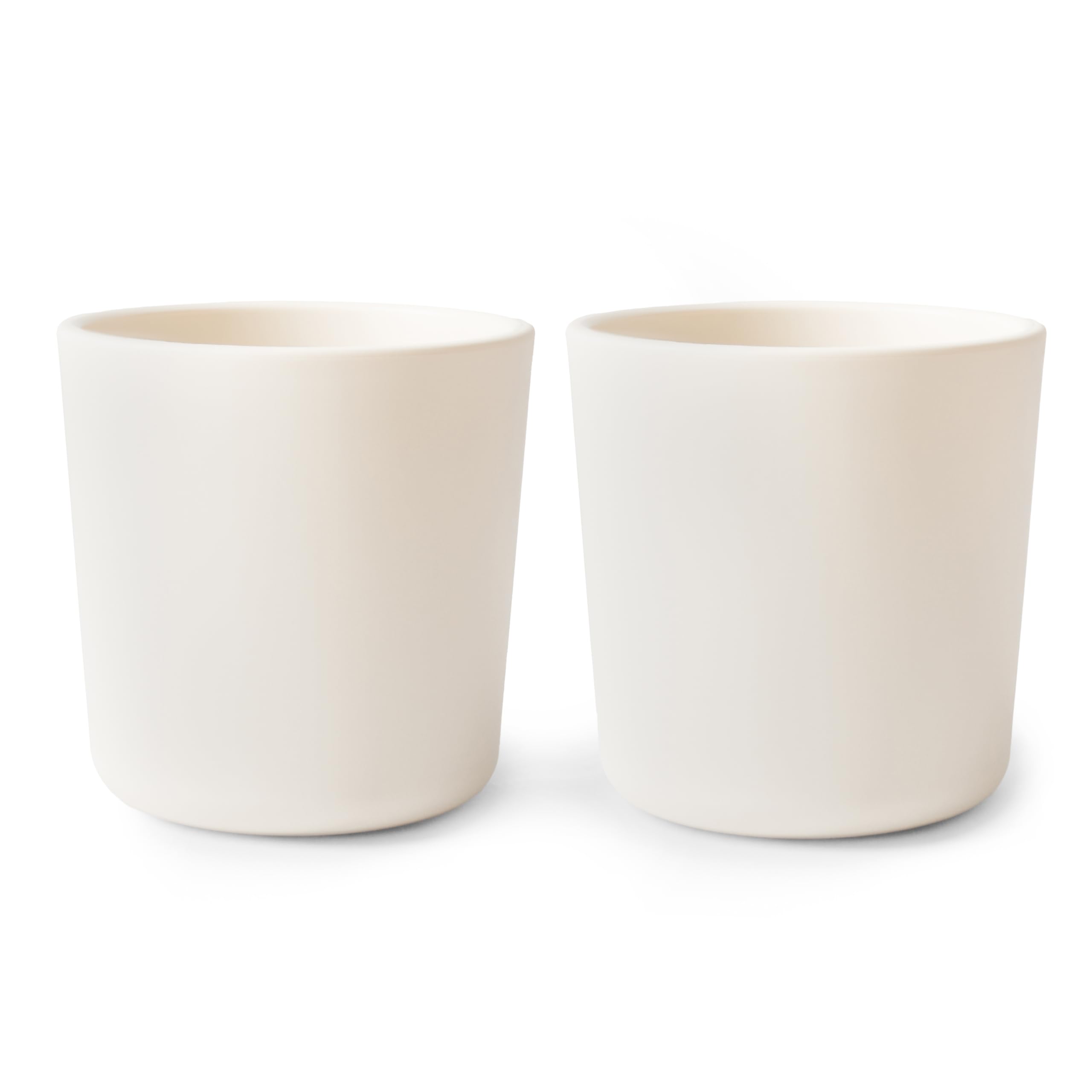 Mushie Dinnerware Cups for Kids | Tableware Cups | 1x Set of 2 | Reuseable | Dishwasher- and Microwave Safe | Easy for Child to Hold | Made in Denmark (Ivory)