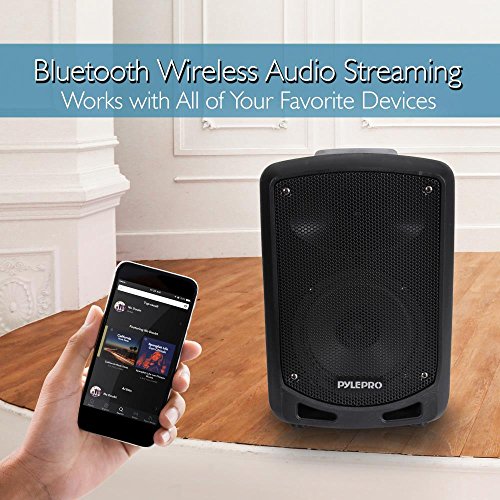 Pyle-Bluetooth-Karaoke-PA-Speaker-Indoor-Outdoor-Portable-Sound-System-with-Wireless-Mic-Audio-Recording-Rechargeable-battery-USB-SD-Reader-Stand-Mount-For-Party-Crowd-Control-PSBT65A