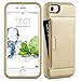 ZVE Case for Apple iPhone 8 and iPhone 7, 4.7 inch, Slim Leather Wallet Case with Credit Card Holder Slot Pocket Protective Case Cover for Apple iPhone 7/8 - Gold