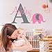 Personalized Name Elephant Animal Series - Baby Boy - Wall Decal Nursery for Home Bedroom Children (Wide 22