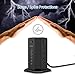 Surge Protector Tower Flat Plug, NTONPOWER 8 Outlets 5 USB Desktop Charging Station with Individual Switches, 6 FT Power Strip Extension Cord, 13A Circuit Breaker for Home Office Dorm Essential