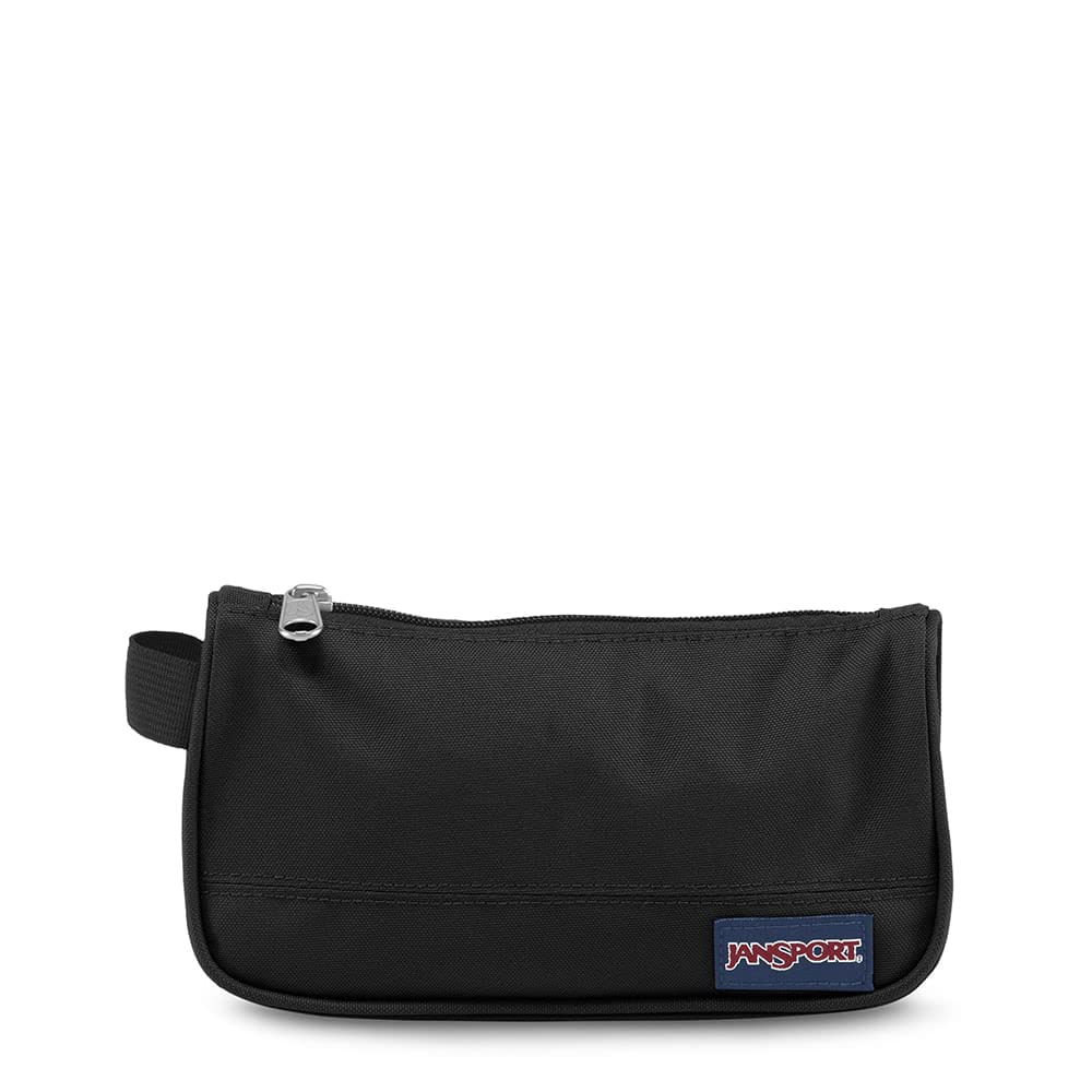 JANSPORT Medium Accessory Pouch for Pens & Pencils - Black - Zippered Top - 12 x 22 x 4.5 cm