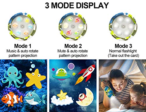 weird tails Projector Flashlight Baby Toys Animal Dinosaurs Toy Slides Sleep Preschool Toys with 8 Patterns Light Show Musical and Educational Toy for Kids Boys and Girls