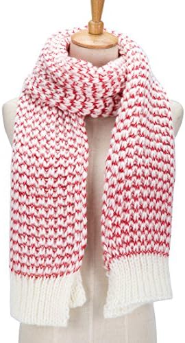 PROPRE Women's Fashion Long Scarf Winter Warm Knit Scarves (Red)