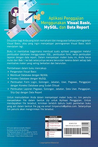 Aplikasi Penggajian Menggunakan Visual Basic Mysql Dan Data Report Indonesian Edition Mardiani Eri 9786020283814 Amazon Com Books