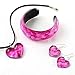 Chuvora Hand Blown Venetian Murano Glass Rose Pink Heart Shaped Pendant Necklace, 18-20 inches