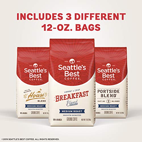 Seattle's Best Coffee Medium Roast Ground Coffee Variety Pack, Three 12-oz. Bags - Thumbnail 2