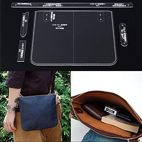 leather messenger bolsa template