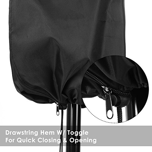 UPSTONE Umbrella Covers Waterproof Parasol Patio Umbrella Covers with Zipper and Telescopic Rod for 7ft to 11 ft Outdoor Umbrellas,Black 420D Oxford Fabric