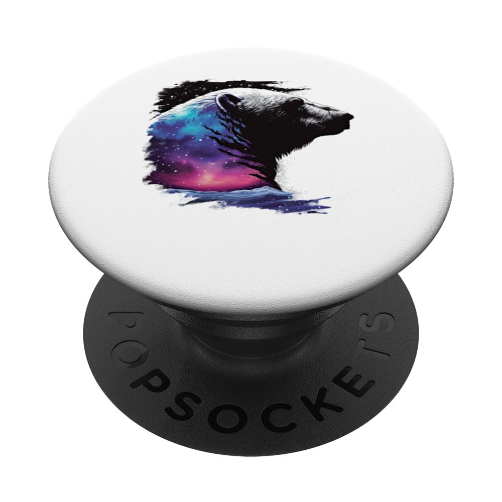 Polar Bear Galactic Astral Pastel Color Space Ice Bear PopSockets Swappable PopGrip