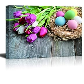 Canvas Wall Art Easter Day Theme Canvas Prints Home Artwork Decoration for Living Room Bedroom - 12x18 inches