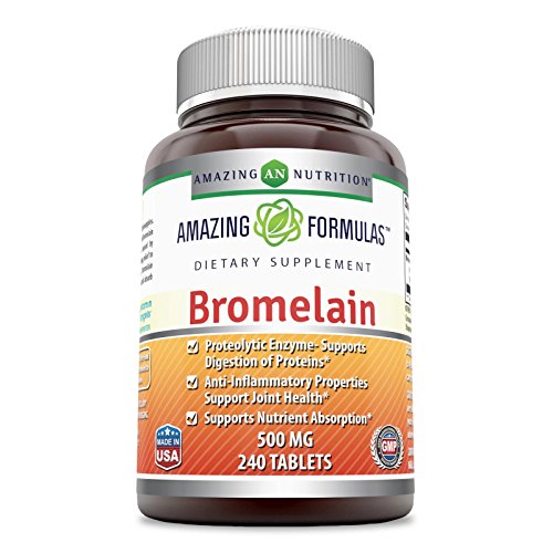 Amazing Formulas Bromelain - 500 Mg, 240 Tablets - Proteolytic Enzymes - Supports Dijestion of Proteins - Anti-Inflammatory Properties - Supports Nutrient Absorption. Amazing Formulas Bromelain - 500 Mg, 240 Tablets - Proteolytic Enzymes - Supports Dijestion of Proteins - Anti-Inflammatory Properties - Supports Nutrient Absorption.