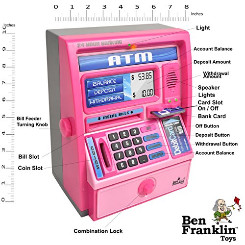 Ben Franklin Toys Kids Talking ATM Machine Savings Bank with Digital
