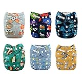 Babygoal Baby Reuseable Washable Pocket Minky Cloth Diaper, baby boy clothes, 6pcs diapers+ 6 Inserts 6fb11