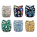 Babygoal Baby Reusable Washable Pocket Cloth Diaper, Baby Boy Clothes, 6pcs diapers+ 6pcs Microfiber Inserts+One Wet Bag 6fb11