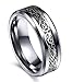 Tanyoyo Jewelry Dragon Scale Dragon Pattern Beveled Edges Celtic Rings Jewelry Wedding Band for Men 5 6 7 8 9 10 11 12 13 14