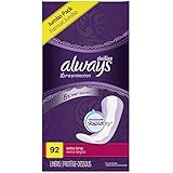 Always Xtra Protection Dailies, Extra Long Feminine Panty Liners, Unscented, 92 Count - Pack of 4 (368 Total Count)