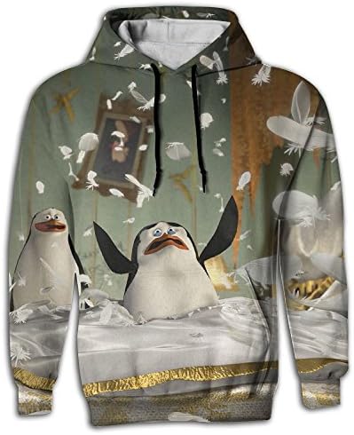 Hufiopc Penguins Of Madagascar Mens 3d Printed Funny Creative Hoodies Sweatshirts