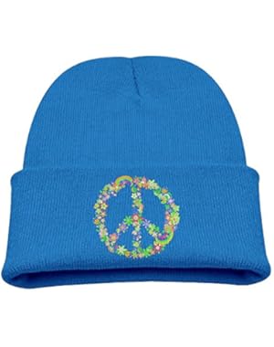 Hippie Peace Flower Infant Winter Cap Soft Knit Beanie Skull Hat