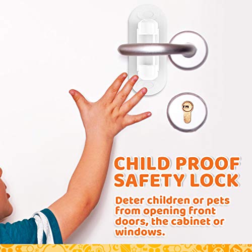 Baby Proofing Door Lever Locks - (Pack of 4) | Door Handle Child Safety Lock | Safety Door Locks for Kids … - Thumbnail 2