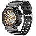 Waterproof Watch for Boys With Alarm Digital Analog Chronograph Electronic Sport Wrist Watch Black+Gold
