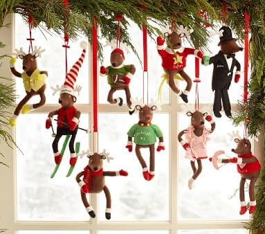 Amazon Com Pottery Barn Kids Felt Reindeer Ornament Set Kitchen