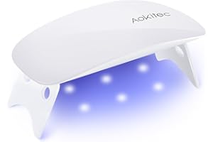 Aokitec UV LED Nail Lamp - UV Light for Nails Portable LED Nail Dryer for Curing All Kinds of UV Nail Gels Nail Glue Gel Nail Polish Small but High Efficient for Salon Use Home DIY, White