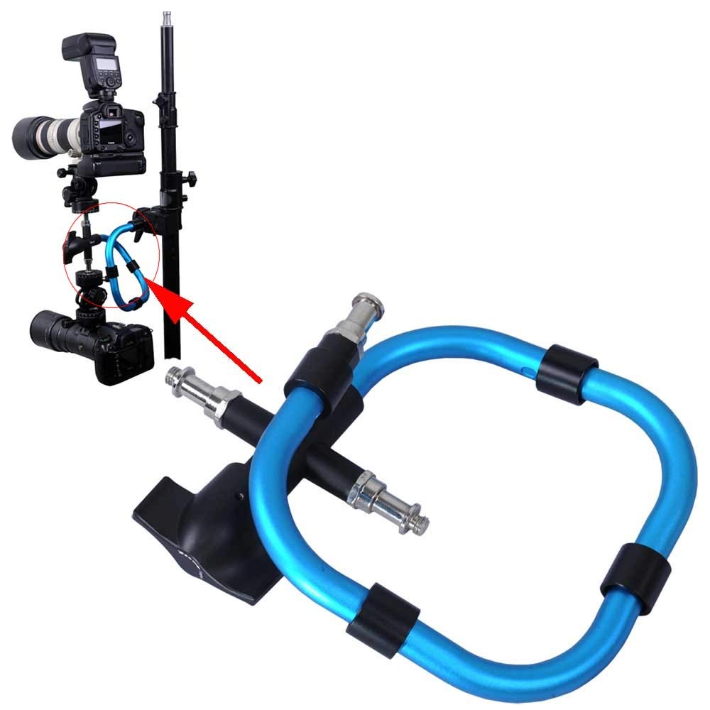 iShoot Cobra-Shaped Photographic Support Articulating Magic Snake Arm Camera Holder Flash Bracket for Large Cameras - Can Load 3-5kg (Blue Cobra-shaped Arm)