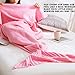 Daenerys-Liu Knitted Mermaid Tail Blanket for Adults Teens Kids Soft and Fashion All Seasons Sleeping Blankets Crochet Snuggle Mermaid, Pink