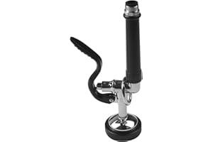 JZBRAIN Pre Rinse Spray Valve Commercial Faucet Sprayer Head 1.42 GPM High Pressure Dish Sprayer Nozzle with Hand Pull Down Sprayer Chrome Brushed (Black)