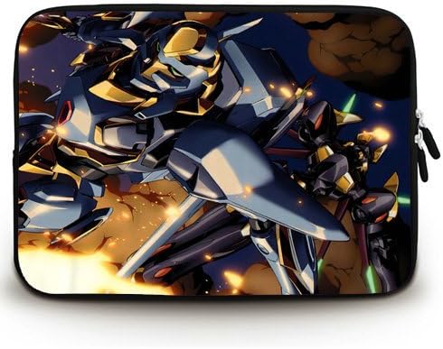 Anime Laptop Sleeve with Code Geass Mecha Patterns Waterproof Canvas Fabric 14 14.1 Inch Laptop Bag Case Cover(Twin Sides)