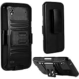 ZTE Quartz Z797C Phone Case , Premium Durable Heavy Duty Rugged Impact Hybrid T-Stand Case Cover; Hard Shell Phone Case Cover Kickstand Protective Case【Storm Buy】 (Holster Black)